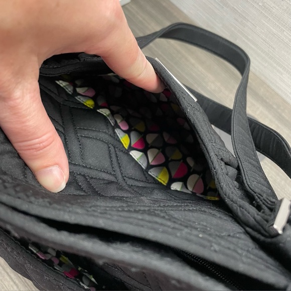 Vera Bradley Black Iconic Glenna Satchel Bag - Picture 7 of 15